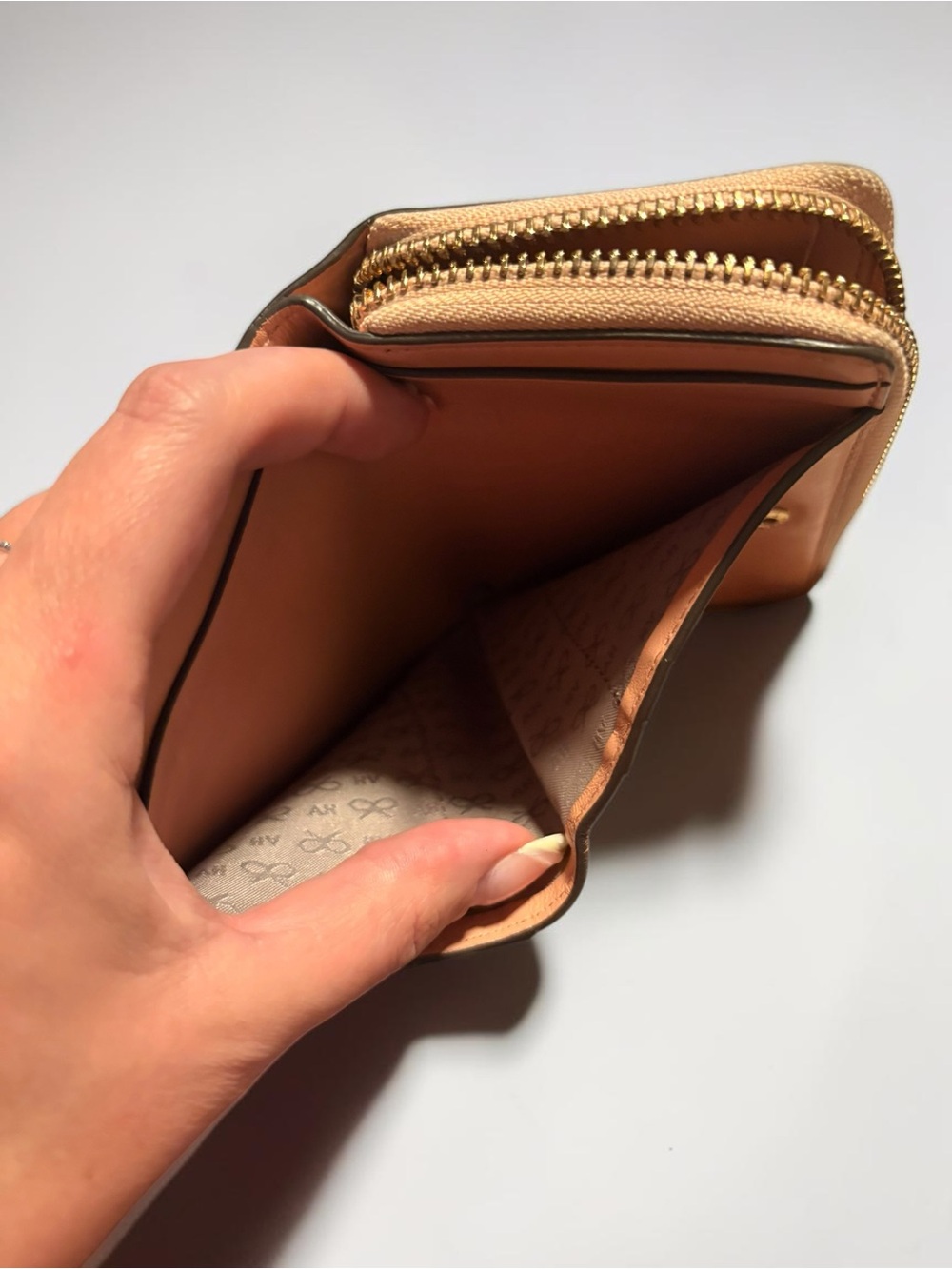 Anya Hindmarch Peach Leather Zip-Around Wallet with Perforated Smile 😉 - Picture 8 of 9